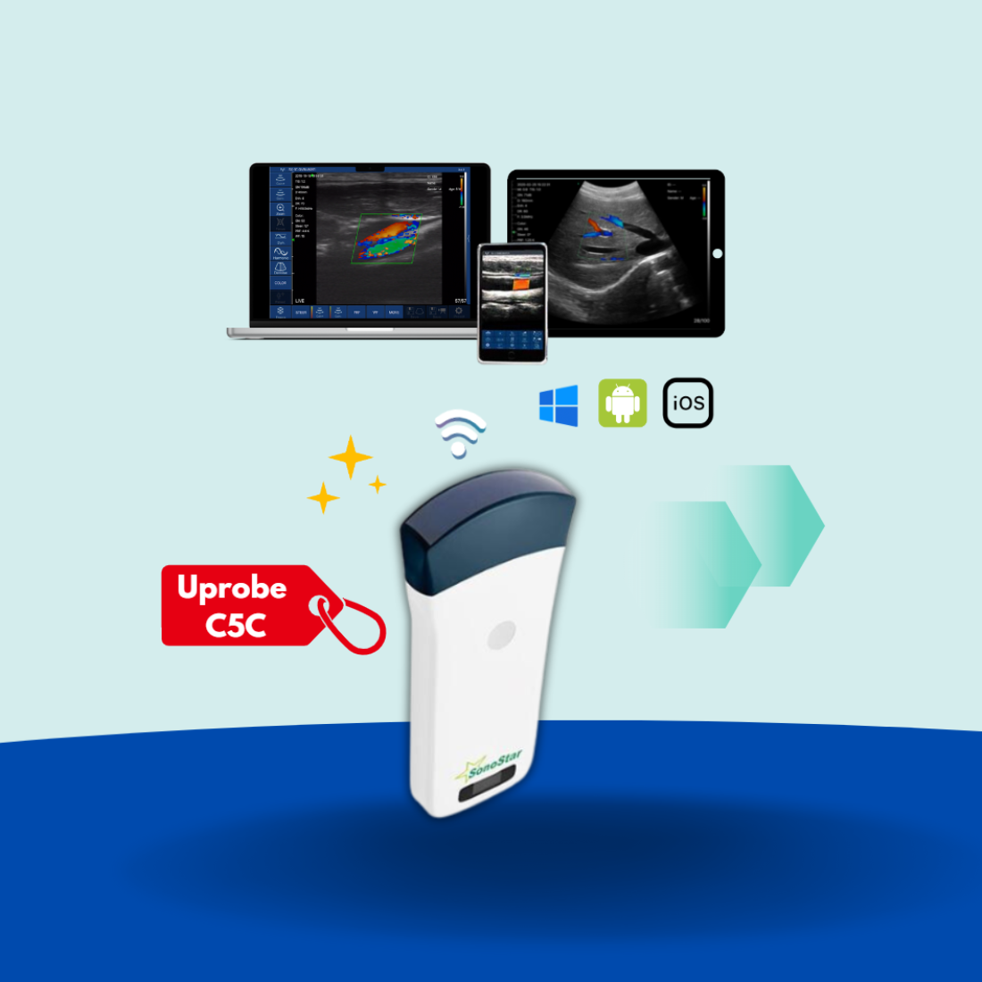 5C convex palm doppler ultrasound